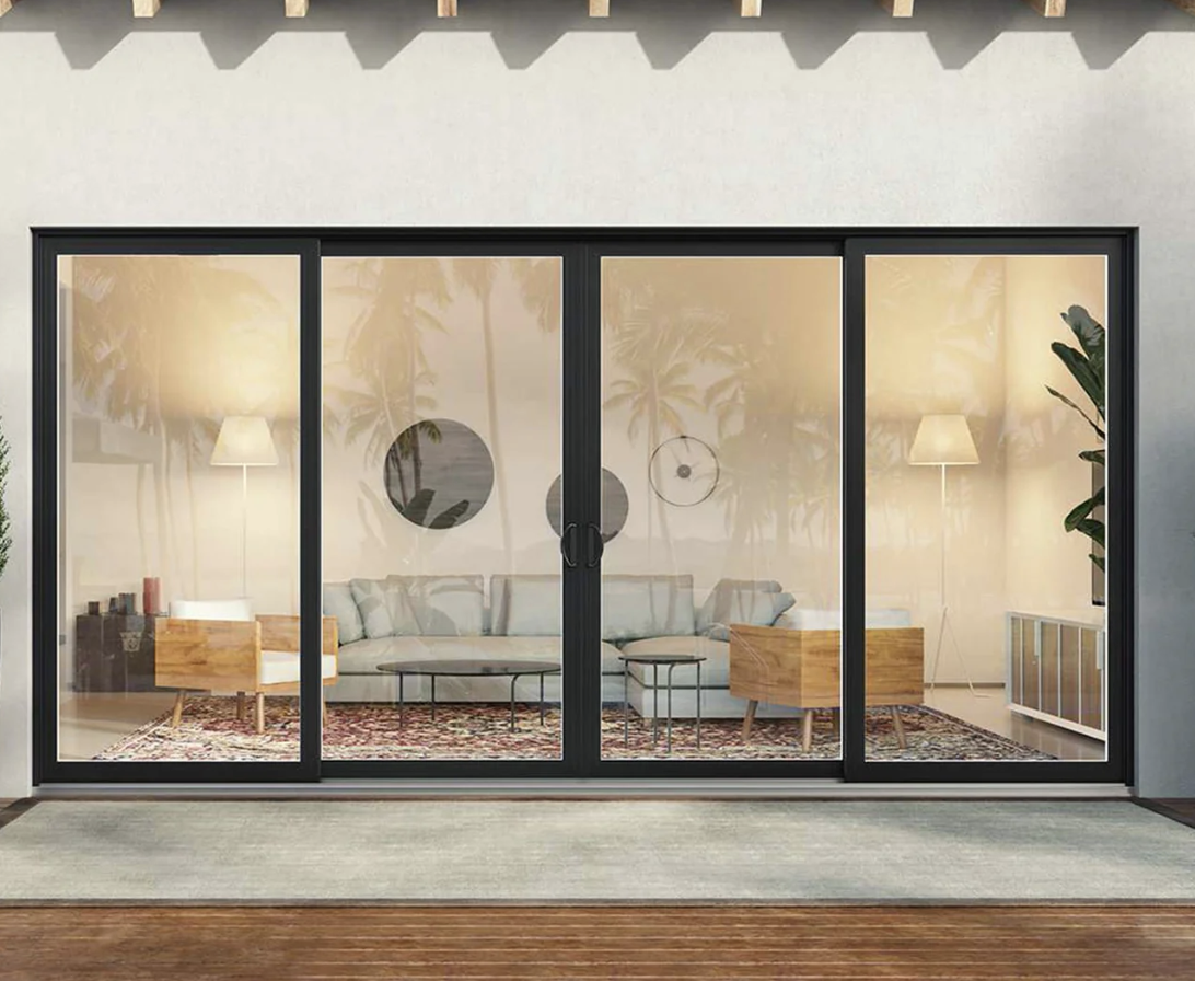 Black Rhino aluminum multi-panel sliding door system with ultra-thin frames