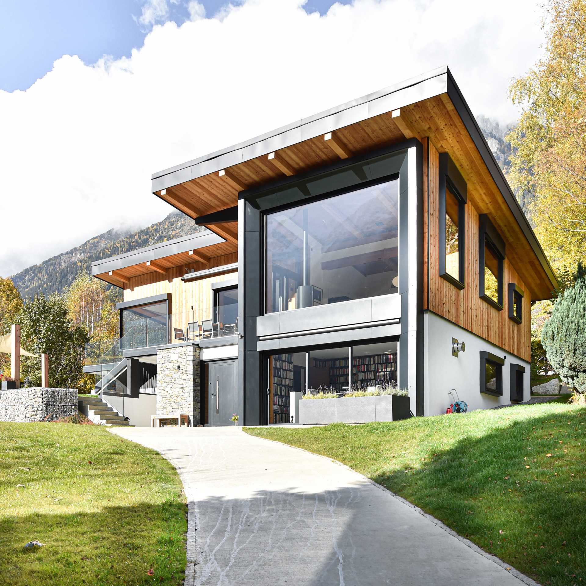 Modern house with Black Rhino Windows large picture windows