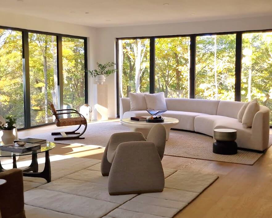 Black Rhino aluminum double-glazed casement window system in modern luxury home